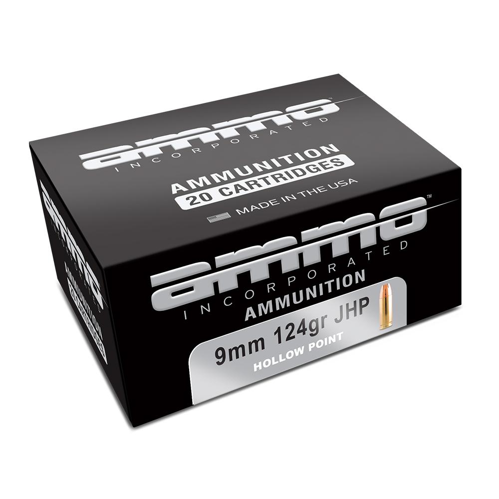 Ammo Inc Signature 9mm Luger 124gr JHP 1017 fps 20/ct