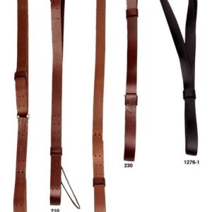 Hunter Rifle Military Leather Sling with Solid Brass Hardware